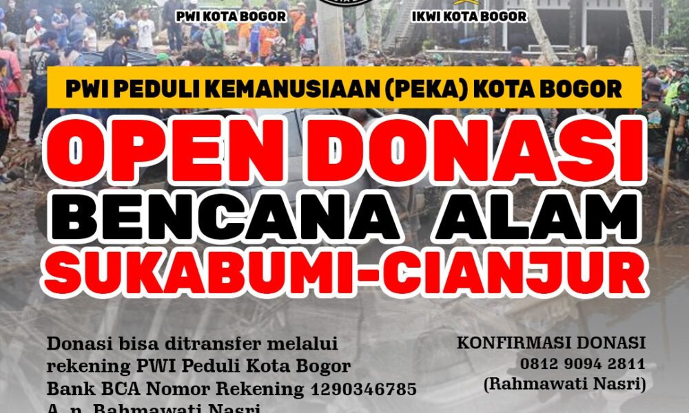 PWI Peka Kota Bogor Galang Bantuan Bencana Alam Sukabumi-Cianjur