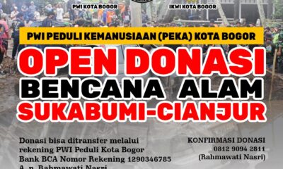 PWI Peka Kota Bogor Galang Bantuan Bencana Alam Sukabumi-Cianjur