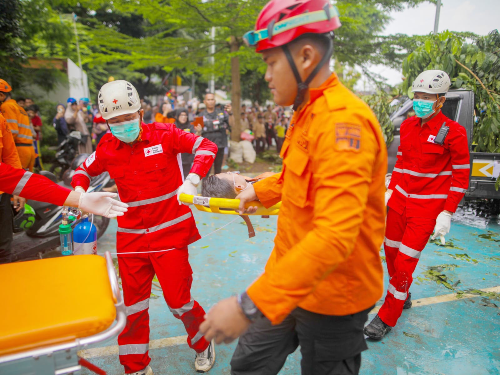 Edukasi Warga, BPBD Gelar Simulasi Gempa Bumi di HKB Nasional 