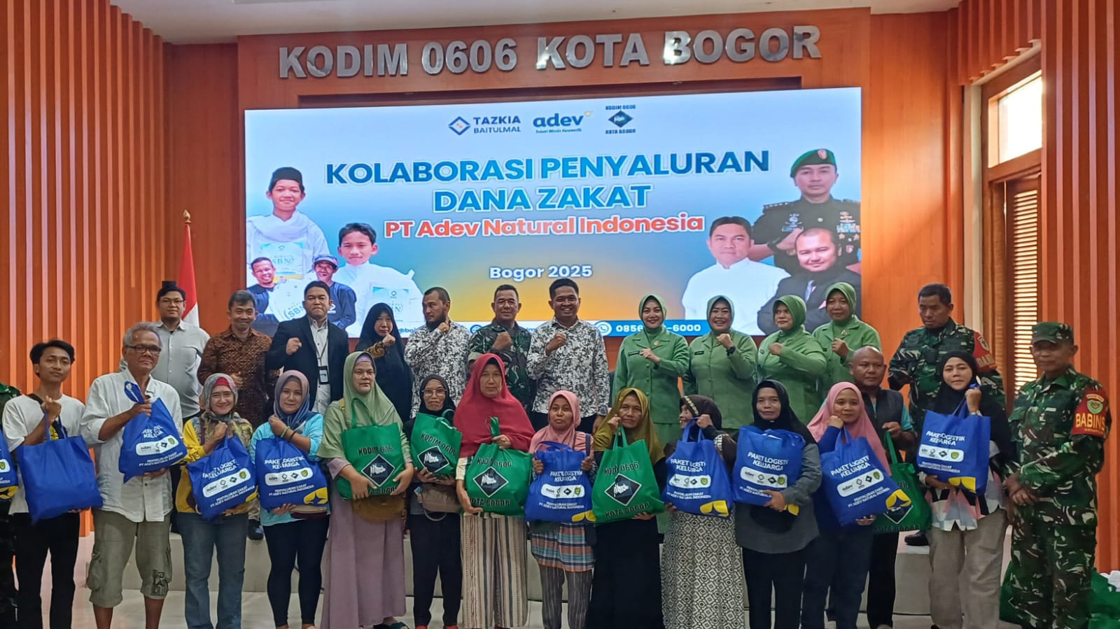 HUT ke 80 TNI, Kodim 0606/Kota Bogor Bersama PT Adev dan Tazkia Bagikan Seribu Sembako