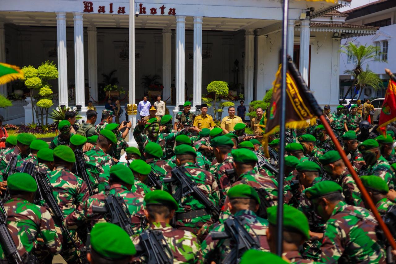 Yonif 315/Grd Gelar Penjemputan Calon Komandan di Balai Kota Bogor