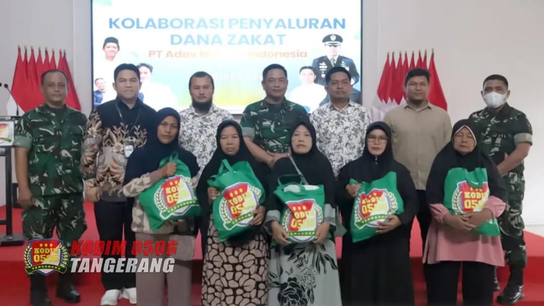 Adev Natural Indonesia bersama Kodim Tangerang dan Baitulmal Tazkia Salurkan Zakat di Kota Tangerang