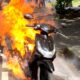 Motor Mendadak Terbakar di Jalan Pajajaran saat Menuju Bengkel
