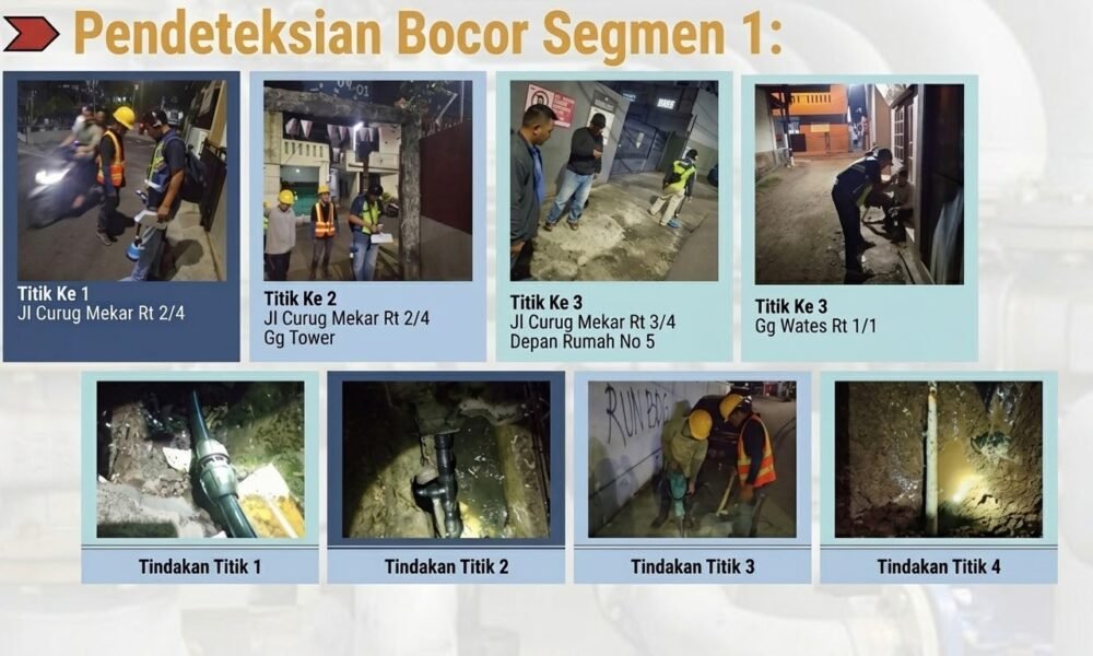 24 Titik Bocor Diperbaiki, Air Curug Permai Kembali Mengalir